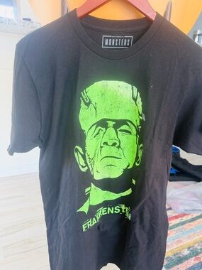 Frankenstein Graphic Tee - Black/Neon Green